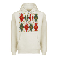 Oatmeal Heather christmas diamond plaid seamless pattern Premium Hoodie - BundleAndBundleShop