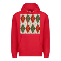 Red christmas diamond plaid seamless pattern Premium Hoodie - BundleAndBundleShop
