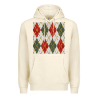 Sandshell christmas diamond plaid seamless pattern Premium Hoodie - BundleAndBundleShop