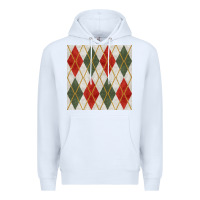 White christmas diamond plaid seamless pattern Premium Hoodie - BundleAndBundleShop