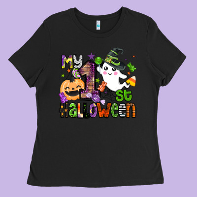 My 1st Halloween Ladies Tee Designed By Barkaloodesign
