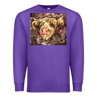 Purple leopard cow Premium Sweatshirt - Zillion Design Studio
