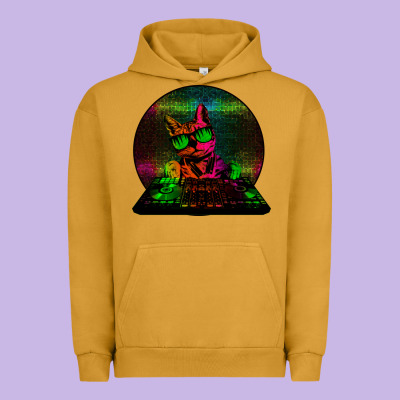 House Cat (rainbow Dj Kitty) Urban Hoodie Designed By Bettercallsaul