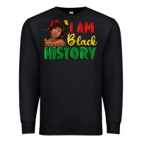 Black i am black history with afro black girl Premium Sweatshirt - texasbilliewilder
