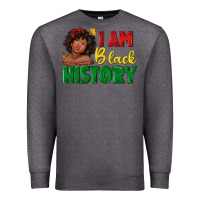 Charcoal Heather i am black history with afro black girl Premium Sweatshirt - texasbilliewilder