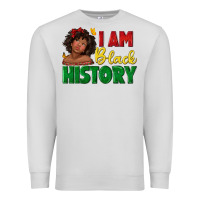 Dove Grey i am black history with afro black girl Premium Sweatshirt - texasbilliewilder