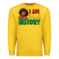 Lemon i am black history with afro black girl Premium Sweatshirt - texasbilliewilder