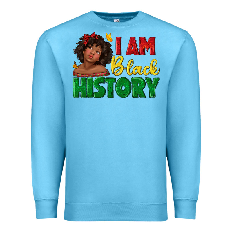 I Am Black History With Afro Black Girl Premium Sweatshirt by texasbilliewilder | Teevron