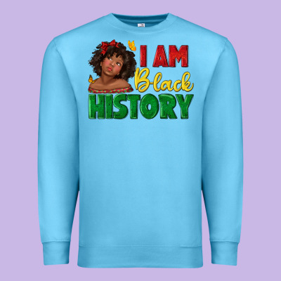 Premium Sweatshirt i am black history with afro black girl