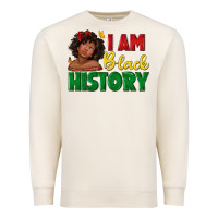 Sandshell i am black history with afro black girl Premium Sweatshirt - texasbilliewilder