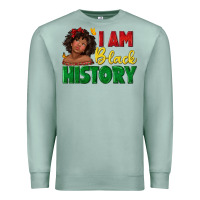 Seafoam i am black history with afro black girl Premium Sweatshirt - texasbilliewilder