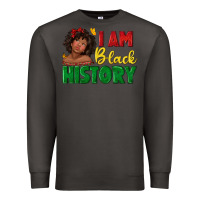Smoke i am black history with afro black girl Premium Sweatshirt - texasbilliewilder