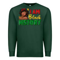Sports Green i am black history with afro black girl Premium Sweatshirt - texasbilliewilder