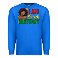 True Royal i am black history with afro black girl Premium Sweatshirt - texasbilliewilder