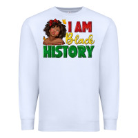 White i am black history with afro black girl Premium Sweatshirt - texasbilliewilder