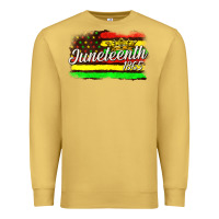 Antique Gold juneteenth 1865 with crown flag Premium Sweatshirt - texasbilliewilder