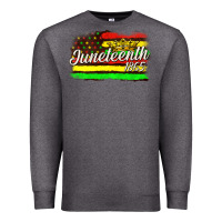 Charcoal Heather juneteenth 1865 with crown flag Premium Sweatshirt - texasbilliewilder