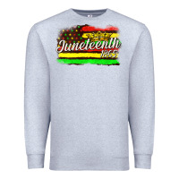 Heather Grey juneteenth 1865 with crown flag Premium Sweatshirt - texasbilliewilder