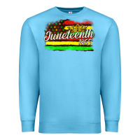 Ocean Blue juneteenth 1865 with crown flag Premium Sweatshirt - texasbilliewilder