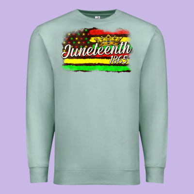 Premium Sweatshirt juneteenth 1865 with crown flag