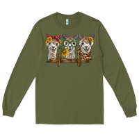 Army Green 3 alpacas Long Sleeve Tee - BarkalooDesign