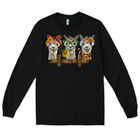 Black 3 alpacas Long Sleeve Tee - BarkalooDesign