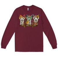 Burgundy 3 alpacas Long Sleeve Tee - BarkalooDesign