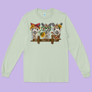 3 Alpacas Long Sleeve Tee Designed By Barkaloodesign