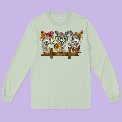 3 Alpacas Long Sleeve Tee Designed By Barkaloodesign