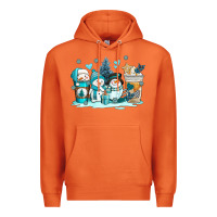 Carrot winter snowman coffee cups Premium Hoodie - AdoDesignShop