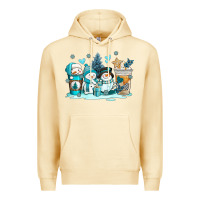 Pina Colada winter snowman coffee cups Premium Hoodie - AdoDesignShop