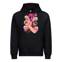 Black Breast Cancer Fist Daisy Butterfly Urban Hoodie - Artiststas