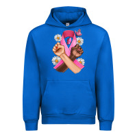 Cobalt Breast Cancer Fist Daisy Butterfly Urban Hoodie - Artiststas