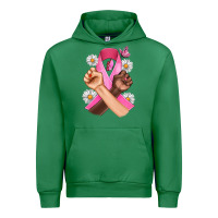 Emerald Breast Cancer Fist Daisy Butterfly Urban Hoodie - Artiststas