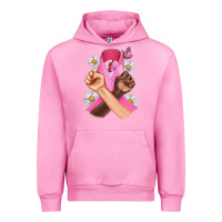 Fuchsia Pink Breast Cancer Fist Daisy Butterfly Urban Hoodie - Artiststas