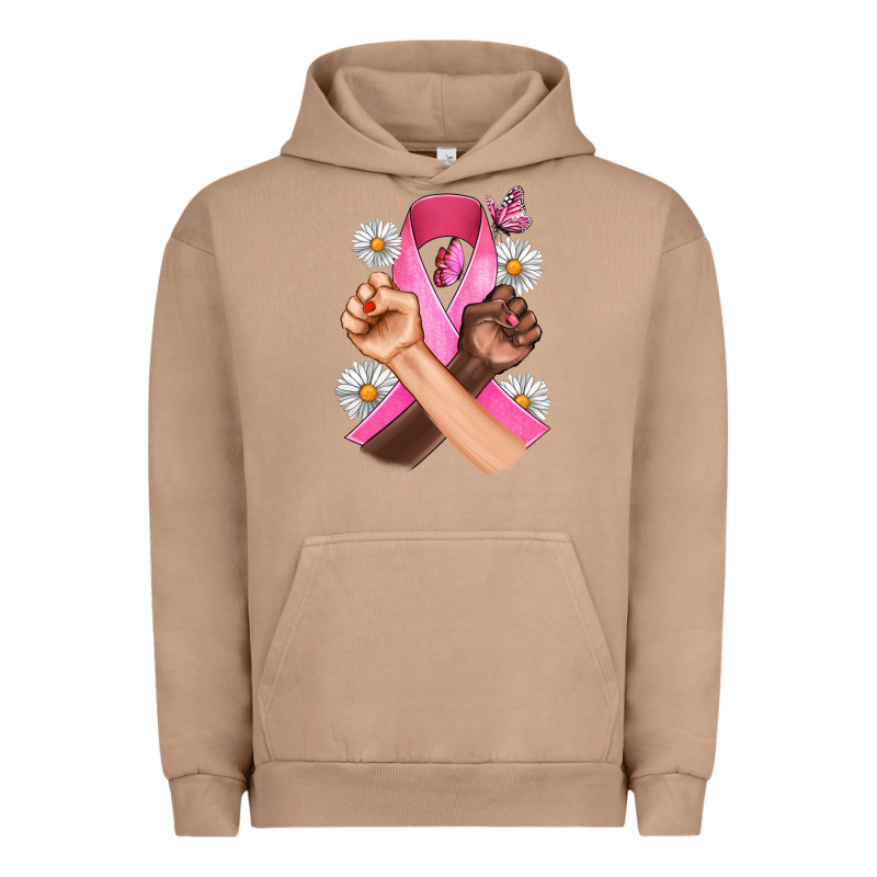 Breast Cancer Fist Daisy Butterfly Urban Hoodie by Artiststas | Teevron