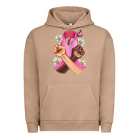 Pigment Burro Breast Cancer Fist Daisy Butterfly Urban Hoodie - Artiststas