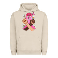 Pigment French Oak Breast Cancer Fist Daisy Butterfly Urban Hoodie - Artiststas
