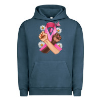 Pigment Midnight Navy Breast Cancer Fist Daisy Butterfly Urban Hoodie - Artiststas