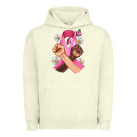 Pigment Pistachio Breast Cancer Fist Daisy Butterfly Urban Hoodie - Artiststas