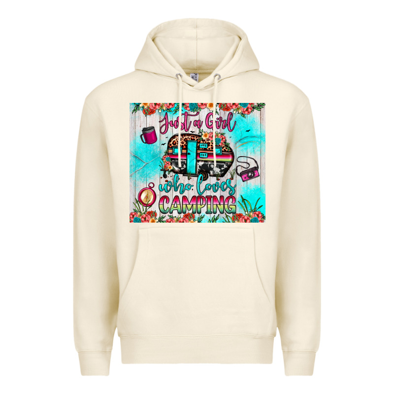 Just A Girl Who Loves Camping Premium Hoodie by JahusDesignShop | Teevron