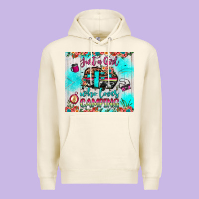Just A Girl Who Loves Camping Premium Hoodie Designed By Jahusdesignshop