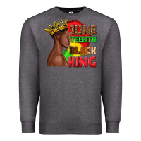 Charcoal Heather juneteenth black king Premium Sweatshirt - texasbilliewilder