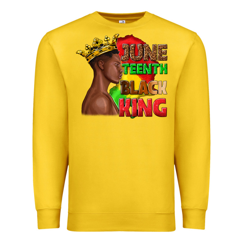Juneteenth Black King Premium Sweatshirt by texasbilliewilder | Teevron