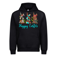 Black happy easter leopard cowhide turquoise cactus bunny's Urban Hoodie - JahusDesignShop