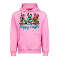 Fuchsia Pink happy easter leopard cowhide turquoise cactus bunny's Urban Hoodie - JahusDesignShop