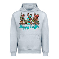 Heather Grey happy easter leopard cowhide turquoise cactus bunny's Urban Hoodie - JahusDesignShop