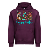 Mauve Wine happy easter leopard cowhide turquoise cactus bunny's Urban Hoodie - JahusDesignShop