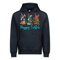 Navy happy easter leopard cowhide turquoise cactus bunny's Urban Hoodie - JahusDesignShop