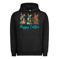 Pigment Black happy easter leopard cowhide turquoise cactus bunny's Urban Hoodie - JahusDesignShop
